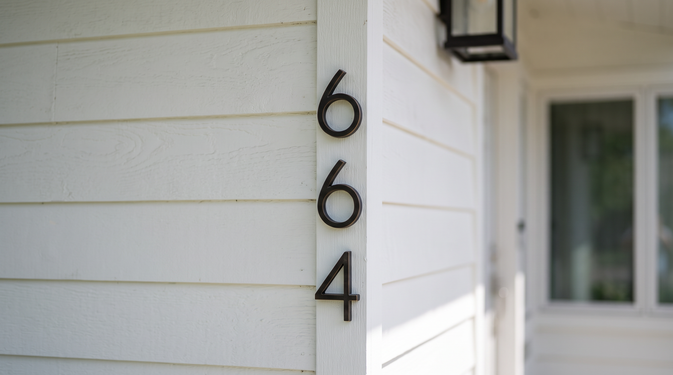 This charming, single-family home features white horizontal siding, a crisp dark roof, and a well-maintained front yard filled with vibrant flowering shrubs. The property includes an attached two-car garage with a modern black door and a paved driveway, complemented by a welcoming covered entry with concrete steps. Overall, the home offers excellent curb appeal with a clean, classic aesthetic.