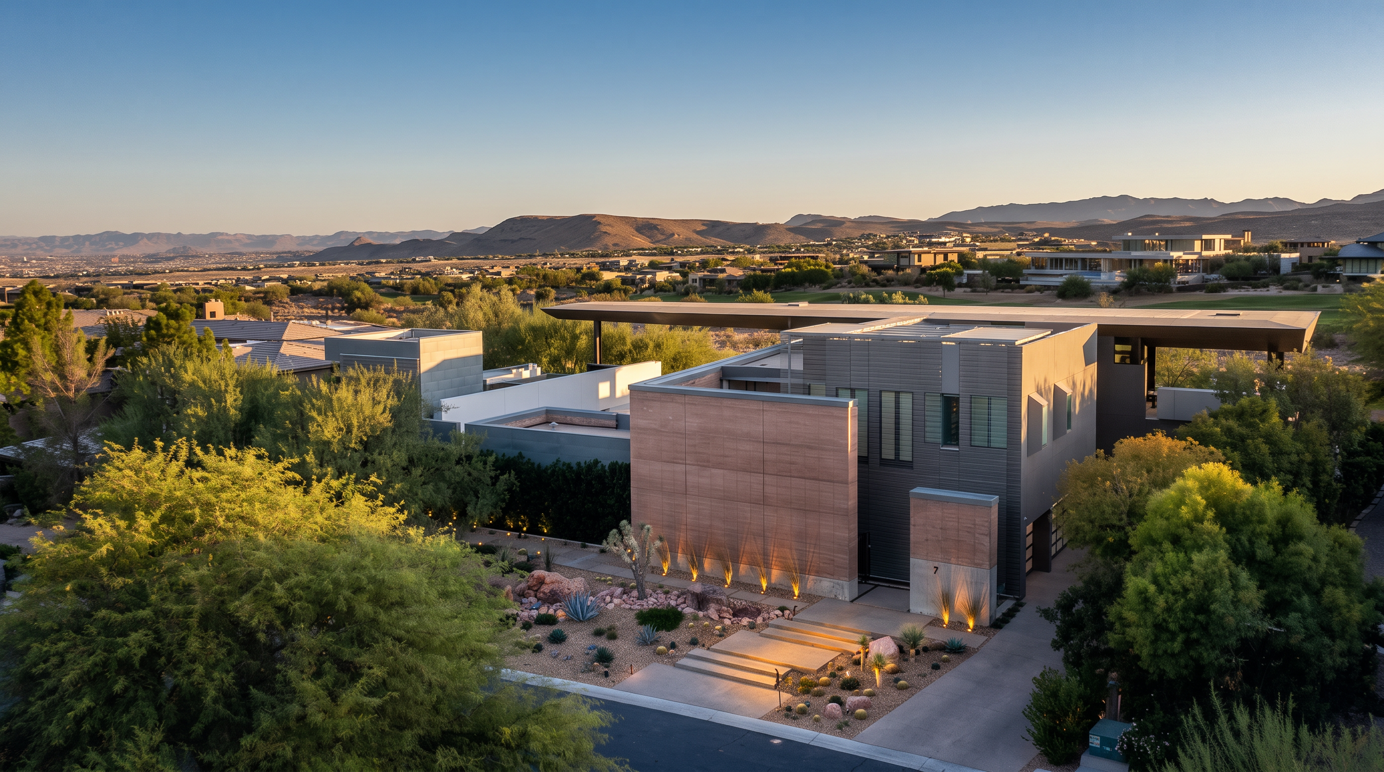 A Desert-Modern Masterpiece Across Three Levels of Living
