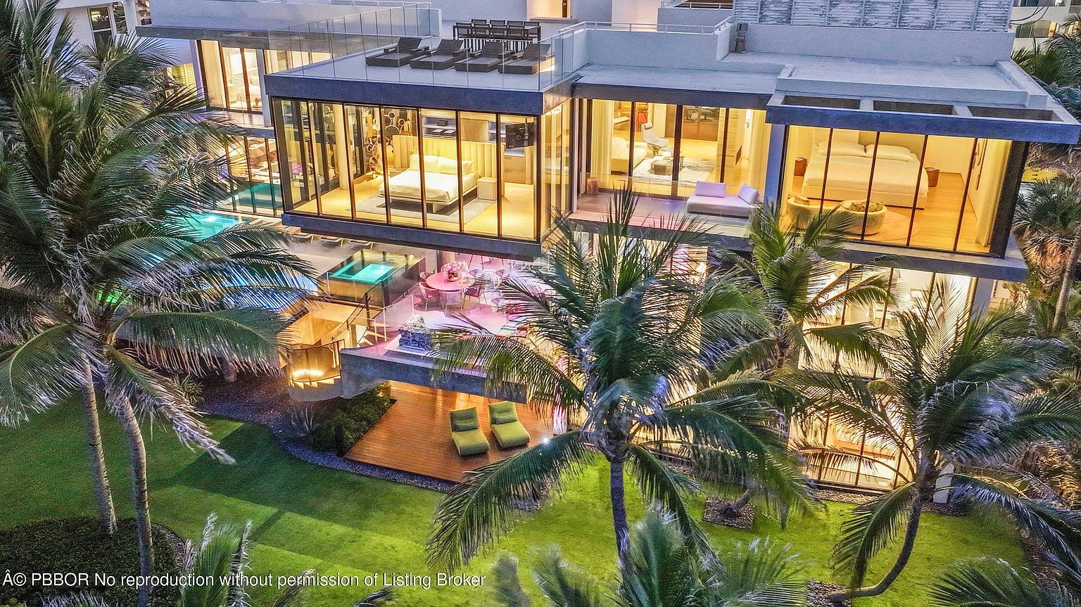 Oceanfront Architectural Masterpiece Elevated Above Highland Beach