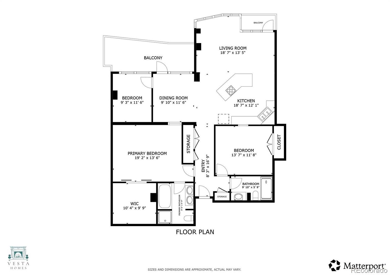 This image showcases a detailed floor plan of a residential property, outlining the layout of various rooms including the living room, kitchen, bedrooms, dining room, and bathrooms. Dimensions are provided for each room, offering a clear understanding of the space and flow within the home. The floor plan also indicates the presence of balconies, closets, and storage areas.