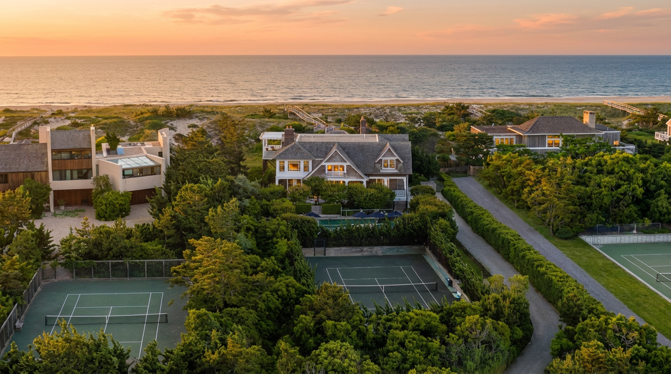 Prestigious Meadow Lane Oceanfront Estate with Private Beach