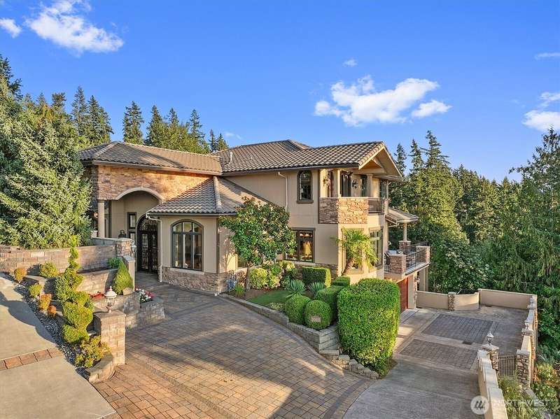 European Estate Overlooking Lake Sammamish's Pristine Waters
